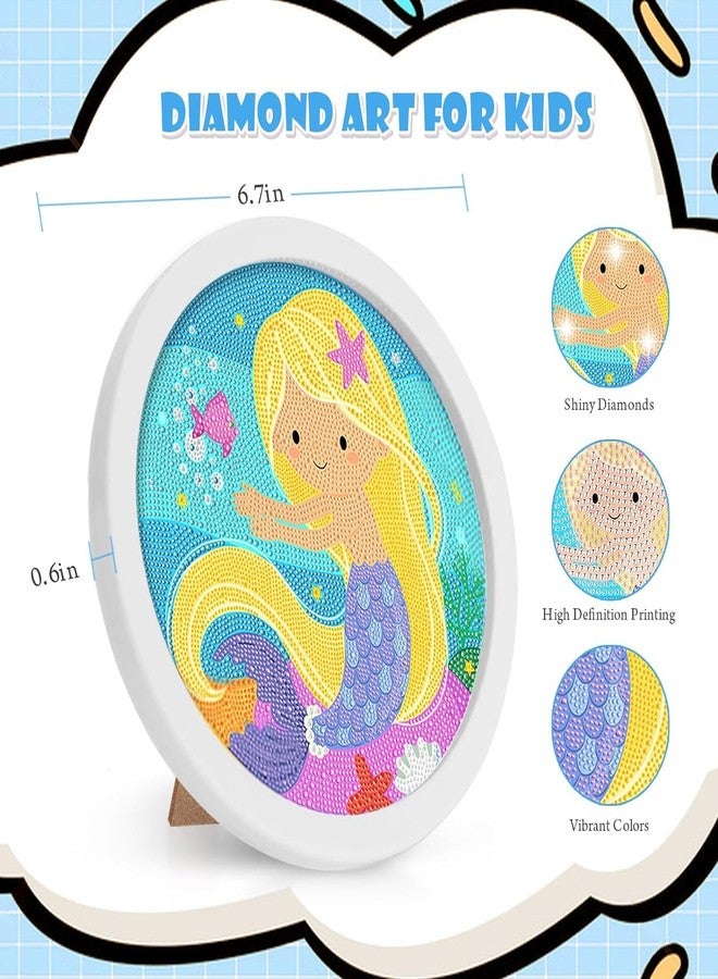 BLiSS HUES 5D Unicorn Diamond Painting Kits for Kids with Wooden Frame Cute Animal Art and Crafts for Kids Ages 6-12 Diamond Painting Frame (Mermaid Diamond Art) - Image 3